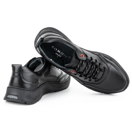 KOMODO Zapatos hombre sport 922K piel negra negro 5