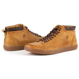 Polbut Zapatos creepers hombre piel 2108sw rojo naranja 6