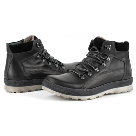 Olivier Zapatos de cuero aislantes para hombres 378MA negros 9