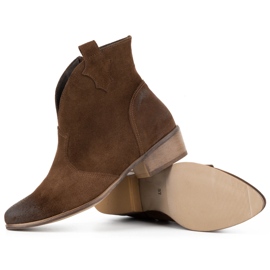 Exquisite Botas mujer piel 1137 marrón 4
