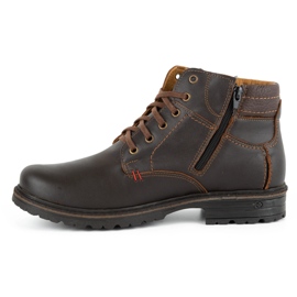 Olivier Botas de cuero de invierno para hombre 1970 marrón oscuro 1
