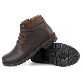 Olivier Botas de cuero de invierno para hombre 1970 marrón oscuro 4