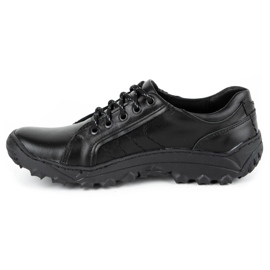 KOMODO Zapatos trekking hombre piel 636 negro 2