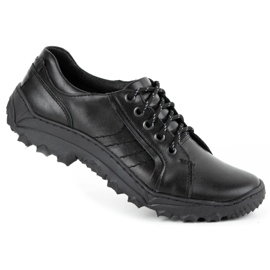 KOMODO Zapatos trekking hombre piel 636 negro 3
