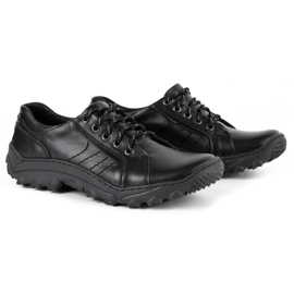 KOMODO Zapatos trekking hombre piel 636 negro 4