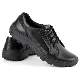 KOMODO Zapatos trekking hombre piel 636 negro 6
