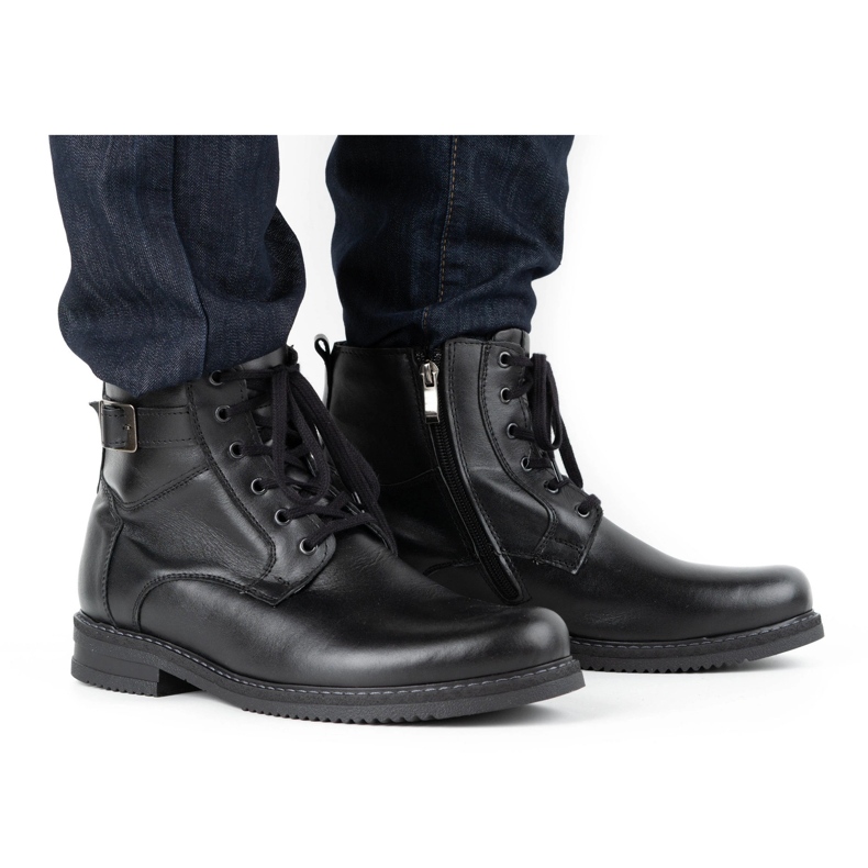 Olivier Botas invierno hombre insuladas cuero 953MA negro 1