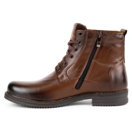 Olivier Botas insuladas de piel de invierno para hombre 953MA marrón 2