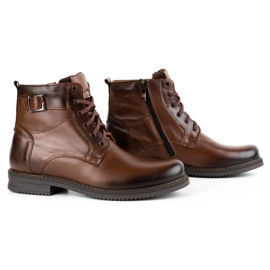 Olivier Botas insuladas de piel de invierno para hombre 953MA marrón 4
