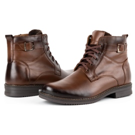 Olivier Botas insuladas de piel de invierno para hombre 953MA marrón 7