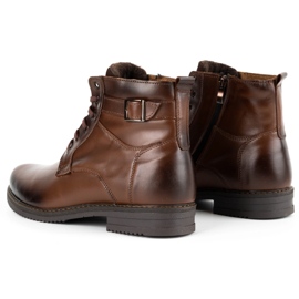 Olivier Botas insuladas de piel de invierno para hombre 953MA marrón 8