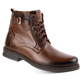 Olivier Botas insuladas de piel de invierno para hombre 953MA marrón 9