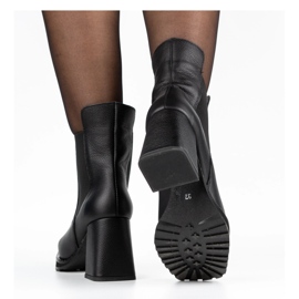 Exquisite Botas de mujer de piel en el puesto 1406EX negro 8
