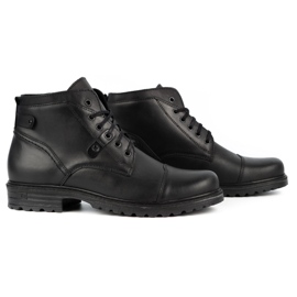 Olivier Botas militares de cuero para hombre Mpb negras negro 3