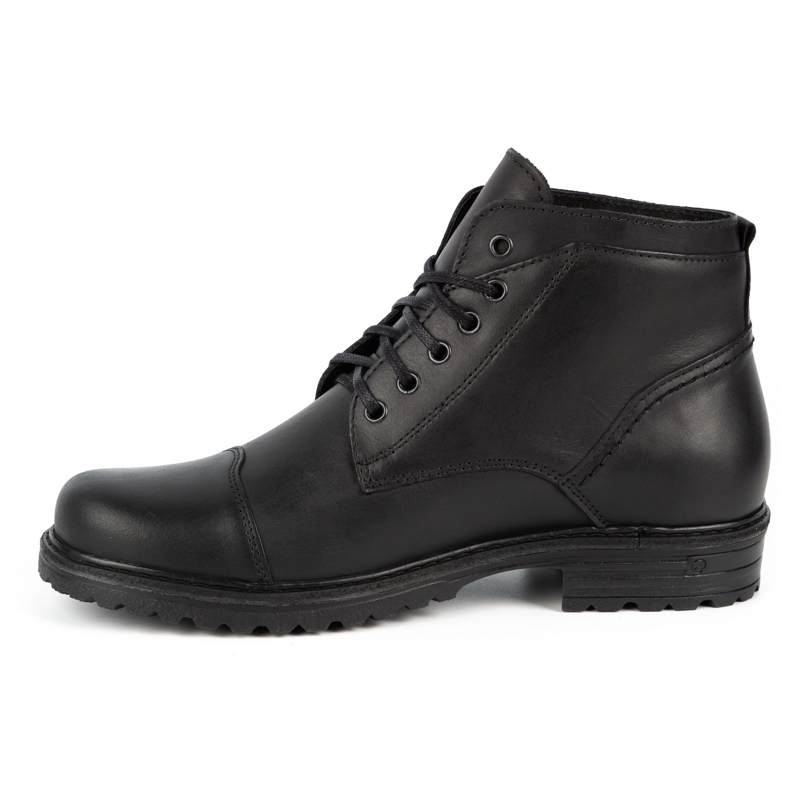 Olivier Botas militares de cuero para hombre Mpb negras negro 1