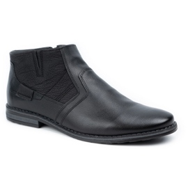 Olivier Botas de invierno de piel para hombre Chelsea boots 903KZ negro 2