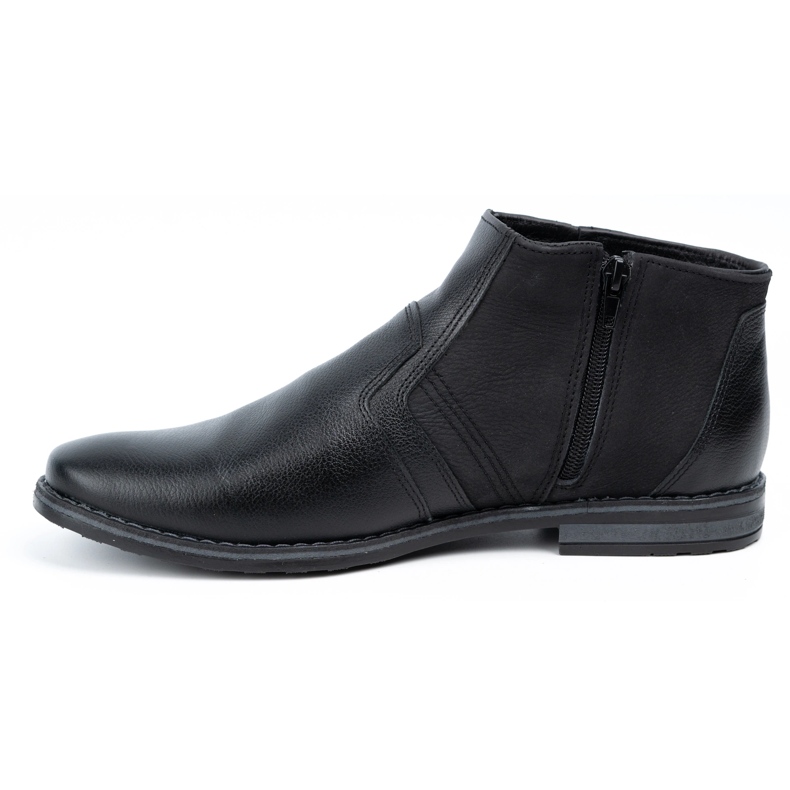 Olivier Botas de invierno de piel para hombre Chelsea boots 903KZ negro 1