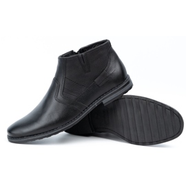 Olivier Botas de invierno de piel para hombre Chelsea boots 903KZ negro 4