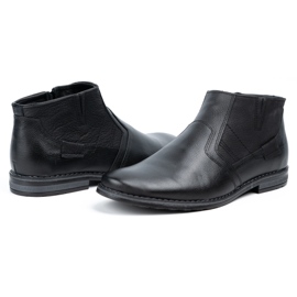 Olivier Botas de invierno de piel para hombre Chelsea boots 903KZ negro 6