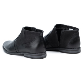 Olivier Botas de invierno de piel para hombre Chelsea boots 903KZ negro 7