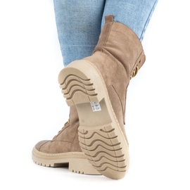 WASAK Botines mujer piel invierno con cordones 0640 beige 7