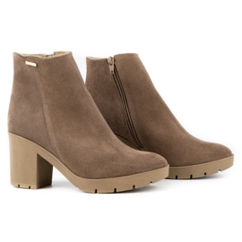 Olivier Botas aislantes de mujer Riva de ante en color beige oscuro 6