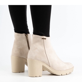 Olivier Botas insuladas de mujer Riva en ante beige claro 4