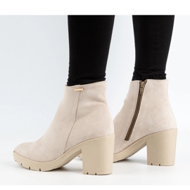 Olivier Botas insuladas de mujer Riva en ante beige claro 5