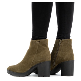 Olivier Botas insuladas de mujer Riva de ante en color verde 8