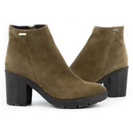 Olivier Botas insuladas de mujer Riva de ante en color verde 3