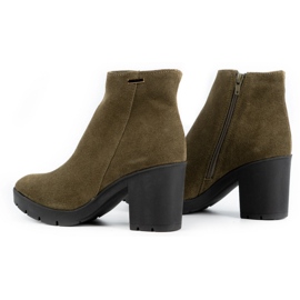 Olivier Botas insuladas de mujer Riva de ante en color verde 4