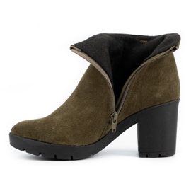 Olivier Botas insuladas de mujer Riva de ante en color verde 5
