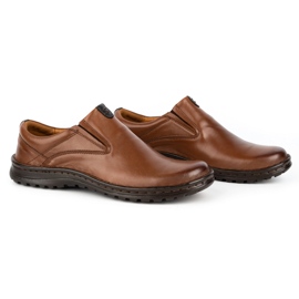 Kampol Slip-on de hombre en piel 12KAM marrón claro 3