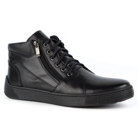 Kampol Sneakers hombre piel 120SW negro 2
