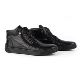Kampol Sneakers hombre piel 120SW negro 3