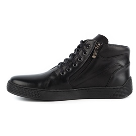 Kampol Sneakers hombre piel 120SW negro 1