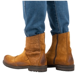 Olivier Botas hombre de piel 553KZ rojo marrón 3
