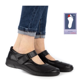 WASAK Zapatos mujer piel velcro 0580W negro 8