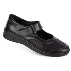 WASAK Zapatos mujer piel velcro 0580W negro 2