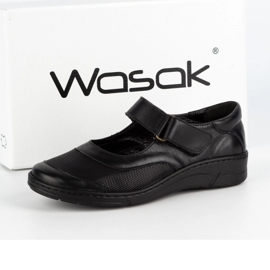 WASAK Zapatos mujer piel velcro 0580W negro 7