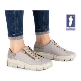 WASAK Zapatos mujer sneakers de piel 0663W gris 8