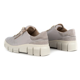 WASAK Zapatos mujer sneakers de piel 0663W gris 6