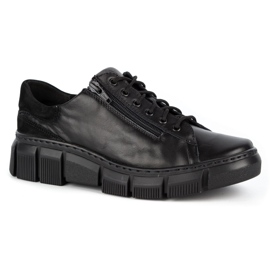 WASAK Zapatos mujer sneakers de piel 0663W negro 2