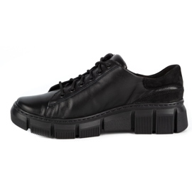 WASAK Zapatos mujer sneakers de piel 0663W negro 1