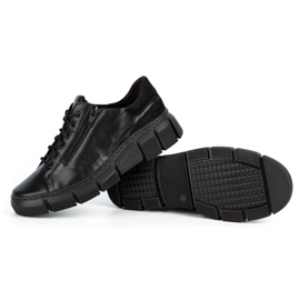 WASAK Zapatos mujer sneakers de piel 0663W negro 4