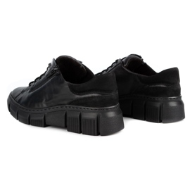WASAK Zapatos mujer sneakers de piel 0663W negro 6