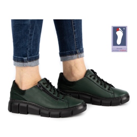 WASAK Zapatos mujer sneakers de piel 0663W verde 7
