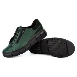 WASAK Zapatos mujer sneakers de piel 0663W verde 3