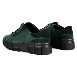 WASAK Zapatos mujer sneakers de piel 0663W verde 5
