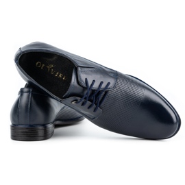 Olivier Zapatos hombre piel elegantes 302T3 azul marino 4